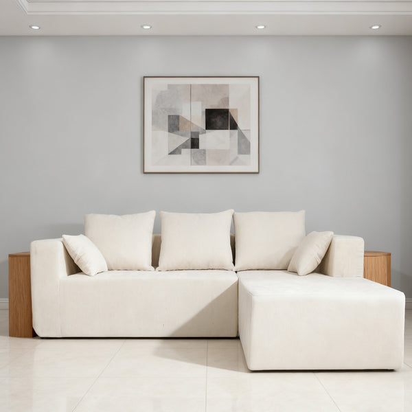 English Elm Combination Modular Linen Sectional Sofa with Memory Sponge Fill for Living Room Use W3064S00004