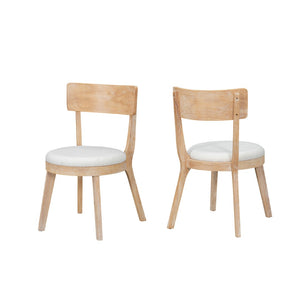 English Elm Set Of 2 Modern Upholstered Dining Chairs In Beige, Durable Rubberwood Frame For Stylish Comfort N842P315186N-GIGA