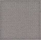 Unique Loom Outdoor Modern Links Machine Made Striped Rug Gray, Gray/Silver 6' 0" x 6' 0"