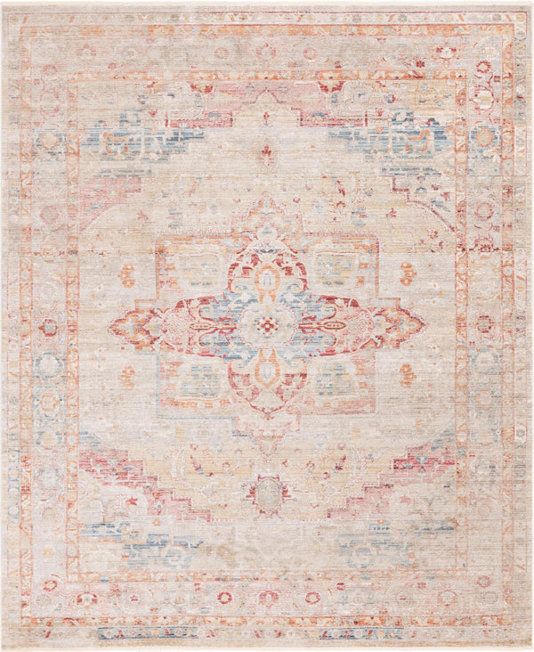 Unique Loom Noble Victoria Machine Made Medallion Rug Multi, Beige/Ivory/Gray/Navy Blue/Red/Orange 9' 0" x 11' 0"