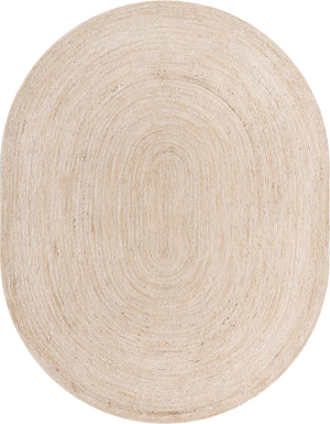 Unique Loom Braided Jute Dhaka Hand Braided Solid Rug White,  7' 10" x 10' 0"