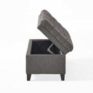 English Elm Christopher Knight Home® - Juliana Storage Ottoman – Versatile Gray Fabric Seating & Organizer For Modern Living Spaces 57741.00GAY
