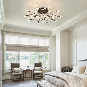 English Elm 15-light Matte Black Farmhouse Chandelier Seeded Glass Globes for Dining Room W5008P466520