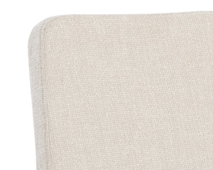 Sunpan Hilda Swivel Dining Armchair in Chic Chacha Cream with Gold Stainless Steel Legs for Stylish Dining