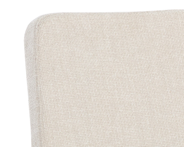 Sunpan Hilda Swivel Dining Armchair in Chic Chacha Cream with Gold Stainless Steel Legs for Stylish Dining