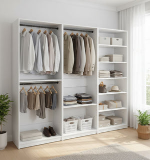 English Elm Prosper Freestanding Wood Closet System - Stylish, Modular Storage Solution For Organized Living Space B040S00137-GIGA