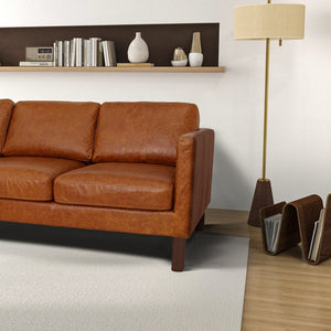 English Elm Elliot Full Grain Leather Reclining Sofa Solid Wood Frame Cognac Living Room Seating B183P255282