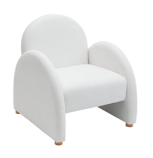 English Elm Modern Boucle Accent Armchair – Plush Beige Lounge Chair With Curved Armrests For Stylish Comfort T3903P372601