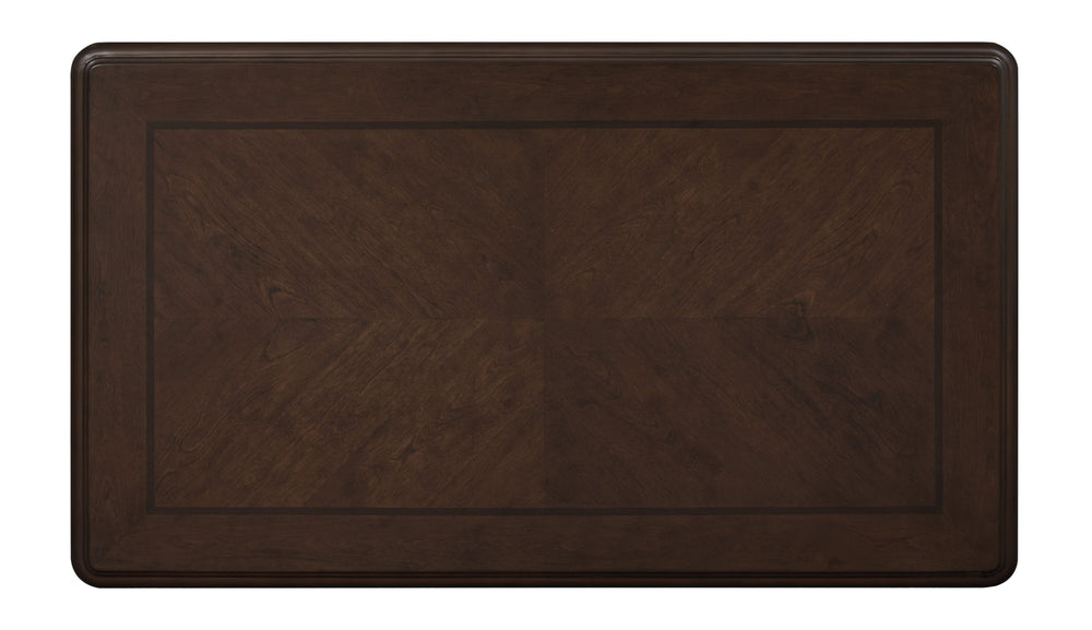 English Elm Pierce Elegant Cherry Finish End Table with 25mm Thick Top, Floral Trim, Tufted Accents, Durable Build Cherry 52 L x 31 W x 8 H B2726P266120