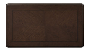 English Elm Pierce Elegant Cherry Finish End Table with 25mm Thick Top, Floral Trim, Tufted Accents, Durable Build Cherry 52 L x 31 W x 8 H B2726P266120