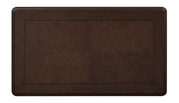 English Elm Pierce Elegant Cherry Finish End Table with 25mm Thick Top, Floral Trim, Tufted Accents, Durable Build Cherry 52 L x 31 W x 8 H B2726P266120