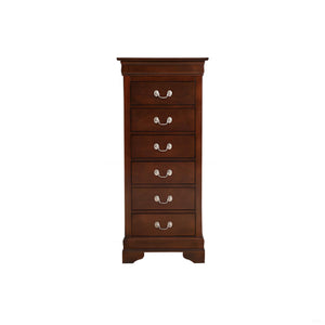 English Elm Louis Elegant Curved-Molding Chest with Carved Base, Dovetail Drawers for Smooth, Space-Saving Storage Cappuccino 53 L x 24 W x 19 H B078118376