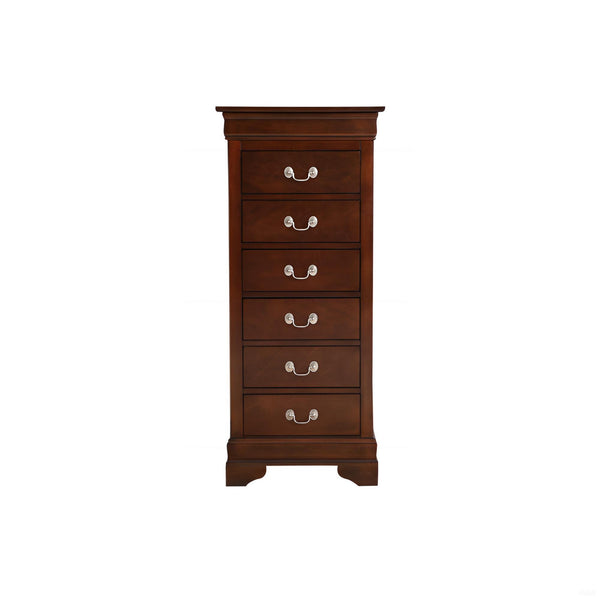 English Elm Louis Elegant Curved-Molding Chest with Carved Base, Dovetail Drawers for Smooth, Space-Saving Storage Cappuccino 53 L x 24 W x 19 H B078118376