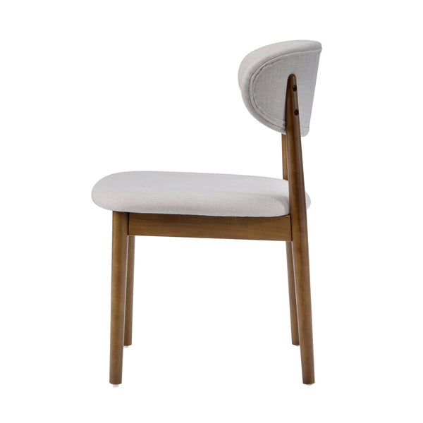 English Elm Christopher Knight Home® - Modern Walnut Side Chair Set Of 2: Beige Upholstery, Solid Wood Frame & Foam Cushion For Comfort N768P331579W