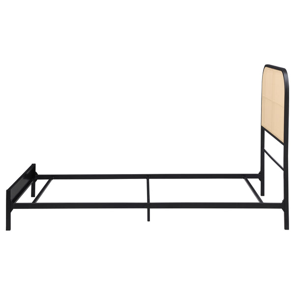 English Elm Kenneth Radio Weave Cane Full Bed Steel Frame with Woven Rattan Headboard B062P440085