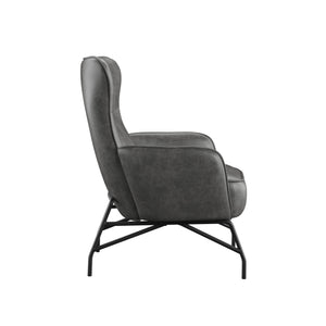 English Elm Wallace & Bay - Gray Accent Chair — Badlands Charcoal & Black Contemporary Engineered Wood, Easy-Care Stylish Seating (42.5"H) B2709P212442