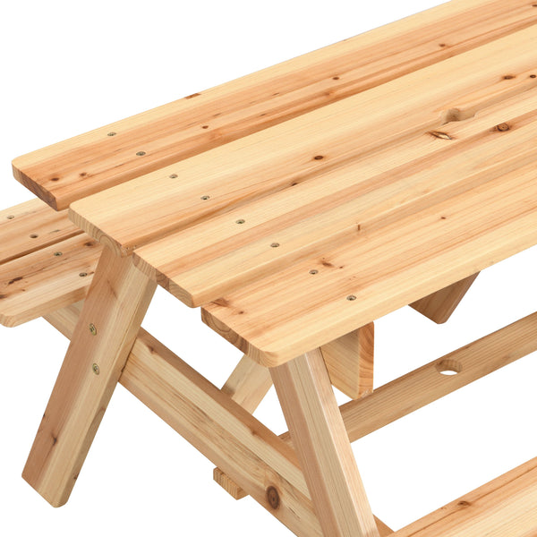 English Elm Children's Natural Wood Dining Table and Chairs Set – Multi-Functional, Durable, Perfect Gift for Kids W495P298900