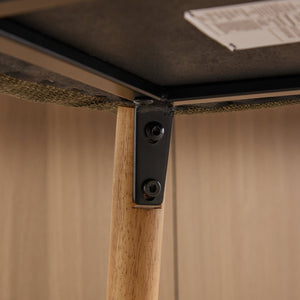 English Elm Modern Linen Upholstered Barstools with Oak Legs Armrests and Footrest for Kitchen Islands Green W395P396315