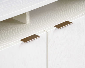 Sunpan Ambrose Modular Media Console & Cabinet - Elegant Oak Design with Stylish Soft Close Doors Champagne Gold / Cream