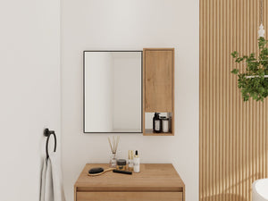 English Elm 10'' Wall Mounted Mirrored Bathroom Cabinet Plywood Build with Soft Close Hinge Storage W999P470298
