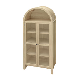 English Elm 70.28" Tall Arched Kitchen Pantry - Modern Farmhouse Cabinet With Adjustable Shelves For Versatile Storage W688P204446