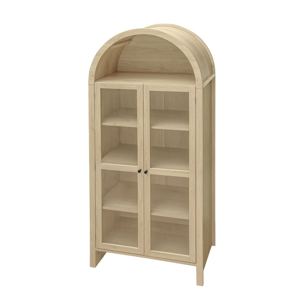 English Elm 70.28" Tall Arched Kitchen Pantry - Modern Farmhouse Cabinet With Adjustable Shelves For Versatile Storage W688P204446