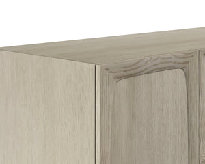 Sunpan RHAENYRA Sideboard - Elegant Sand Beige Oak Veneer with Unique Texture & Timeless Architectural Charm 110831
