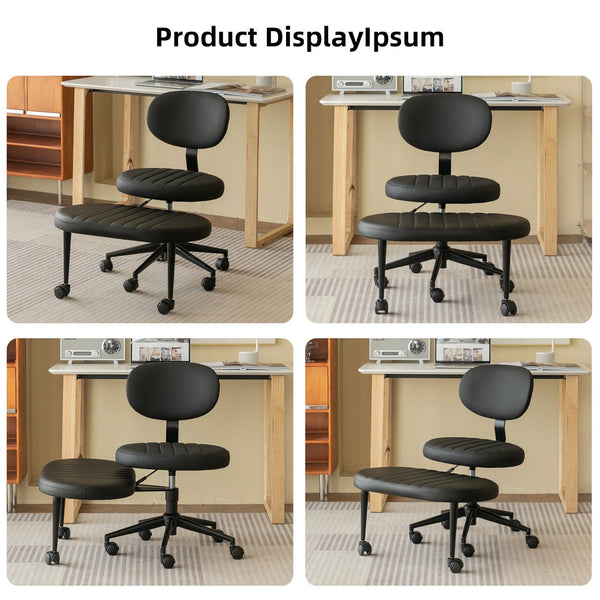 English Elm Ergonomic Cross Legged Office Chair with Lumbar Support Swivel Base and Rolling Casters W3394P419037