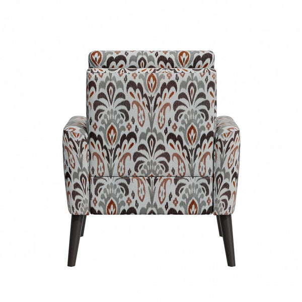 English Elm Enna Damask Upholstered Accent Chair with Solid Wood Legs for Living Room B127P409852