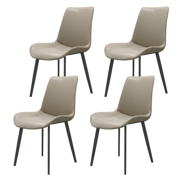 English Elm Light Grey PU Leather Dining Chair Set of 4 with Metal Legs — Ergonomic, Stain‑Resistant, 330lb Capacity T3967P384568