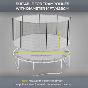 English Elm Soozier 14ft Round Trampoline Replacement Enclosure Net with Zippered Pe Mesh Guard W2225P200470