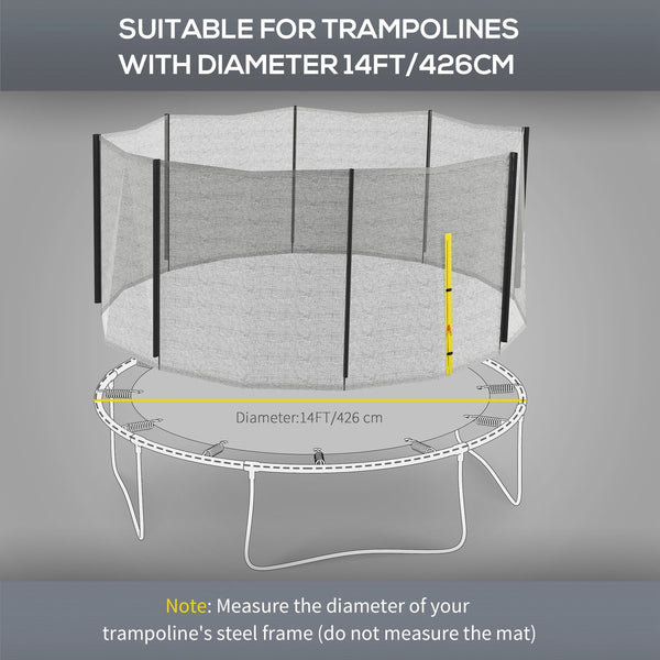 English Elm Soozier 14ft Round Trampoline Replacement Enclosure Net with Zippered Pe Mesh Guard W2225P200470