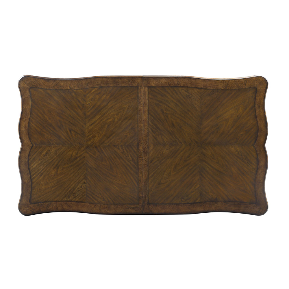 English Elm Latisha Antique Oak Dining Table with 16" Extension Leaf, 60mm Thick Top, Sturdy Poplar & MDF Craftsmanship B2726S00455