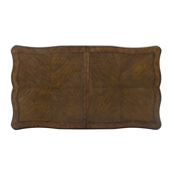 English Elm Latisha Antique Oak Dining Table with 16" Extension Leaf, 60mm Thick Top, Sturdy Poplar & MDF Craftsmanship B2726S00455