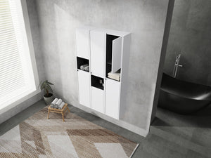English Elm 12" Bathroom Side Cabinet - Sleek Wall-Mounted Storage With Soft-Close Doors & Modern Design W999S00283