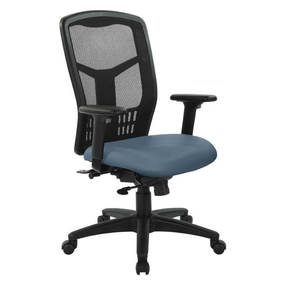 OSP Home Furnishings Progrid® Ergonomic Mesh High Back Office Chair with Lumbar Support and Adjustable Arms Blue 90662-R105
