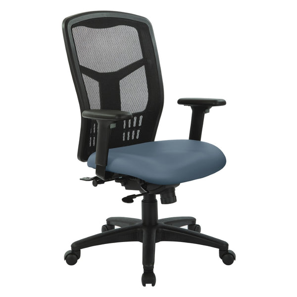 OSP Home Furnishings Progrid® Ergonomic Mesh High Back Office Chair with Lumbar Support and Adjustable Arms Blue 90662-R105