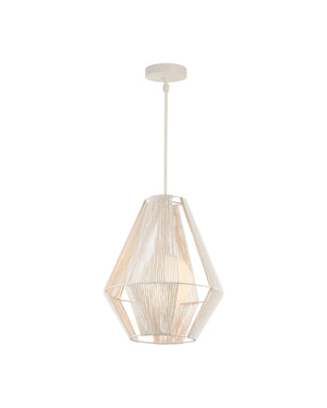 Currey & Company Fraxel Pendant Light - Mid-century Modern Design With Twine & Glass, Adjustable Height, Dimmable Bulb Ivory Kraft Paper Twine ,Glass ,Wrought Iron 9000-1304-currey-company
