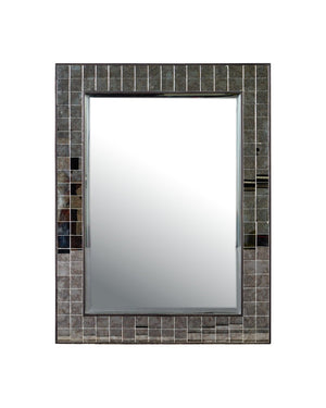 Currey & Company Mosaico Rectangular Mirror - Stunning Beveled Design In Antique Tiles, Perfect For Any Home Décor Ivory Mango Wood ,Glass 1000-0166-currey-company
