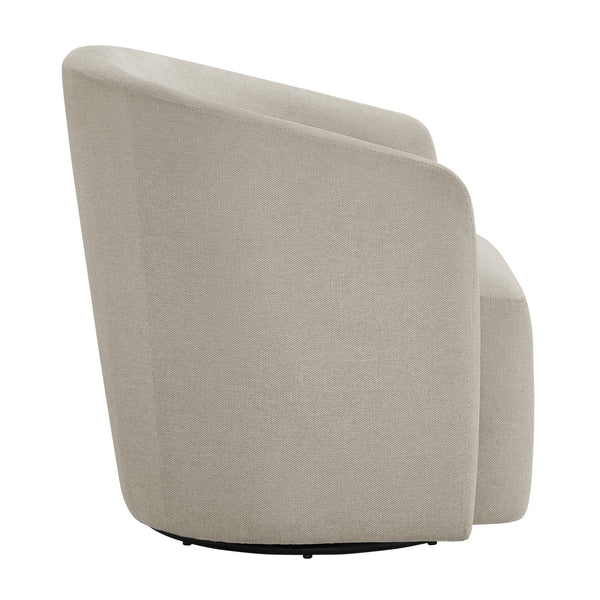 English Elm Ardena Sea Oat Swivel Barrel Chair Beige — Durable Commercial-Grade Fabric, Pocket Coil Seat, 360° Swivel B050P322592