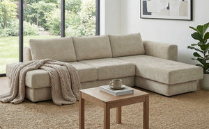 English Elm L-shaped Chenille Sectional Sofa with Deep Modular Seating and Layered Cushion Comfort Brown N763S000090D