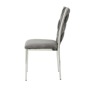 English Elm Modern Velvet Upholstered Dining Chairs Set of 2 with Electroplated Legs for Kitchen Dark Gray W210P301595