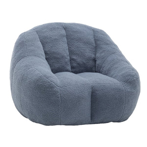 English Elm Bean Bag Chair Oversized Faux Fur Memory Foam Lounge Seat for Dorm or Living Room Light Blue W2200P302144