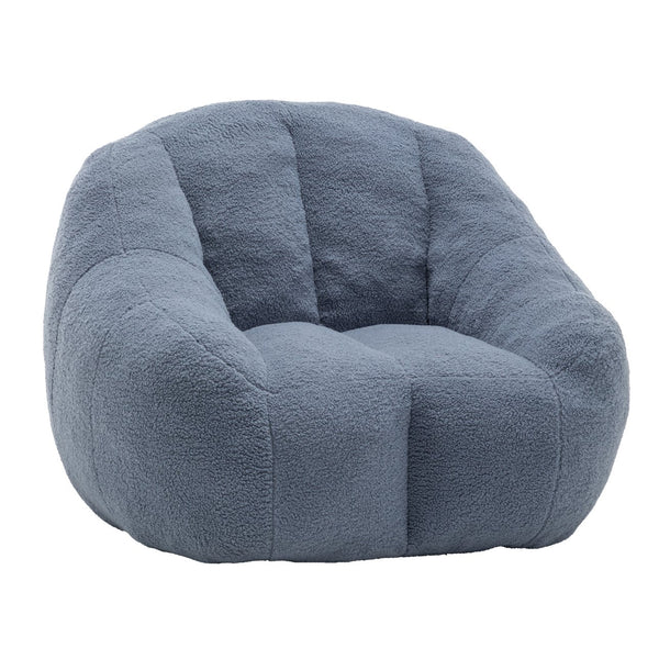 English Elm Bean Bag Chair Oversized Faux Fur Memory Foam Lounge Seat for Dorm or Living Room Light Blue W2200P302144
