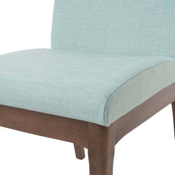 English Elm Dining Chair Set of Two Armless Upholstered Seats with Rubberwood Legs Modern Style Mint 58924.00MNT