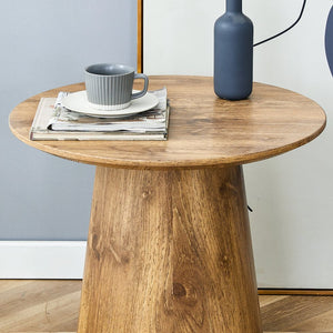 English Elm Natural Wood Grain Mdf Round Side Table Compact Accent for Living Room or Bedroom W2920P232763