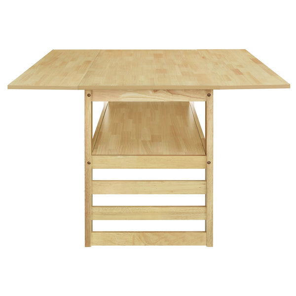 English Elm Topmax Rubberwood Extendable Dining Set with Drop Leaves and Linen Chairs for Four SP000080AAA