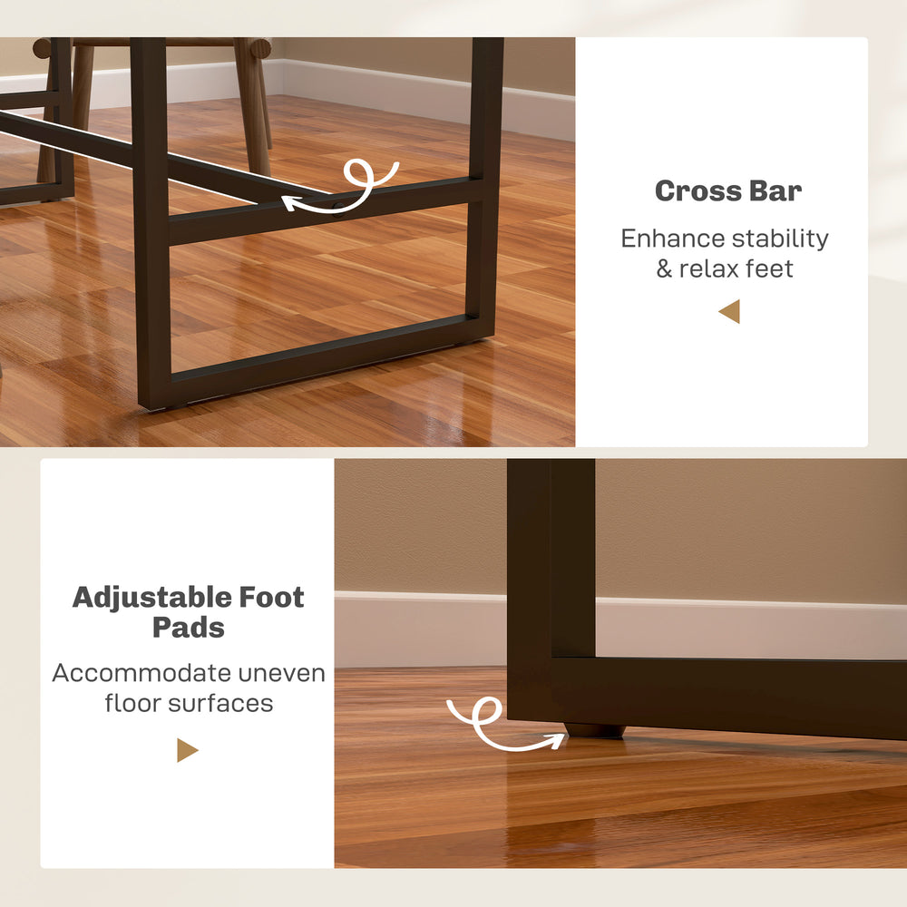 English Elm Convenient Industrial Bar Table with Power Strip Usb Ports Steel Frame Kitchen T3971P430501
