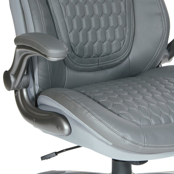 OSP Home Furnishings Bonded Leather Executive Chair with Lumbar Support Ergonomic Seating for Home Office ECH620867-EC2