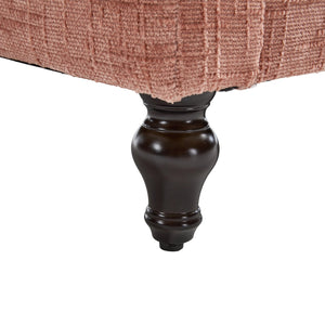 English Elm Modern chenille 2-seater sofa with LED lighting, USB charging, storage pocket, sturdy wood legs Pink W395P318541